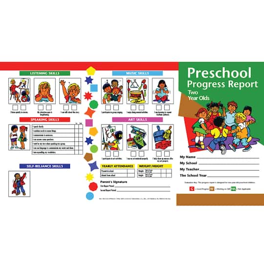 Preschool Progress Report For 2 Year Olds, 10 Per Pack, 6 Packs